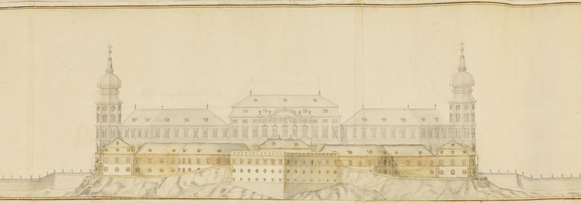 Stift Göttweig barocker Plan Westansicht / Bernhard Rameder